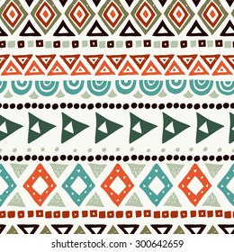 Ethnic Aztec Seamless Pattern. Geometric abstract background.