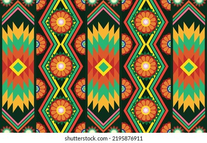 Ethnic, aztec seamless pattern. Indian geometric ornament. Tribal art background.