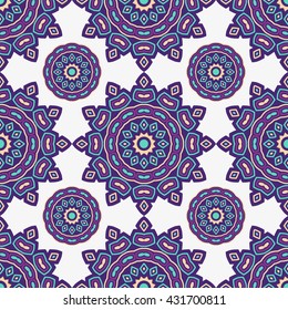 Ethnic aztec seamless pattern on white background