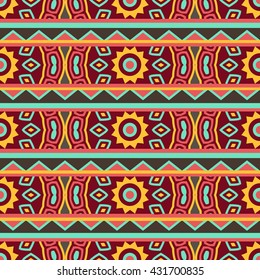 Ethnic aztec seamless pattern on dark background