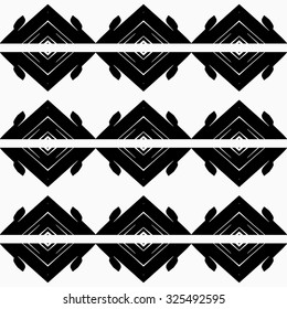 Ethnic aztec seamless pattern. Striped hand painted seamless pattern with ethnic and tribal motifs, zigzag lines, brushstrokes and splatters of paint vibrant colors. Ikat mexican motif.