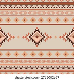 Ethnic Aztec seamless pattern Tribal Navajo patternGeometric ornament Vector illustration in boho style Rug textile print texture