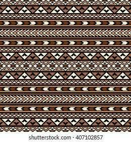 Ethnic aztec style print template for fabric, paper, wrapping, post cards, etc. Abstract wallpaper with folklore ornament. Boho design.