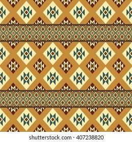 Ethnic aztec style print template for fabric, paper, wrapping, post cards, etc. Abstract wallpaper with folklore ornament. Boho design.