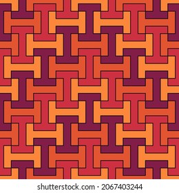 Ethnic backdrop. Seamless pattern. Sayagata vector. Mosaic tiles. Folk wallpaper. Tribal ornament. Geometric image. Ethnical motif. Surface texture. Textile print. Abstract background.