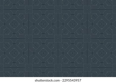 Fondo étnico, diseño abstracto de portada. Patrón geométrico. Ornamentos de Oriente, Asia, India, México, Aztecas. Plantilla para banners, invitaciones, scrapbooking y diseño de moda. Color oscuro vintage.