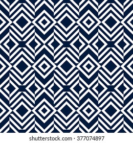 Ethnic background. Abstract monochrome seamless pattern. Allover abstract texture. blue and white print. 