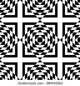 Ethnic background. Abstract monochrome seamless pattern. Allover abstract texture. Black and white print. 