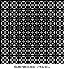 Ethnic background. Abstract monochrome seamless pattern. Allover abstract texture. Black and white print. 