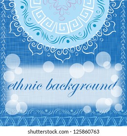 ethnic background in blue tones