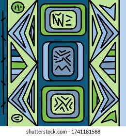 Ethnic background folk african pattern vector illustration