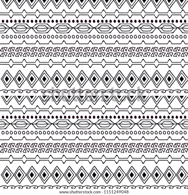 Ethnic Background Geometric Lines On White Stock Vector (Royalty Free ...