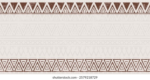 Ethnic background, geometric ornament, frame, seamless pattern, vector design
