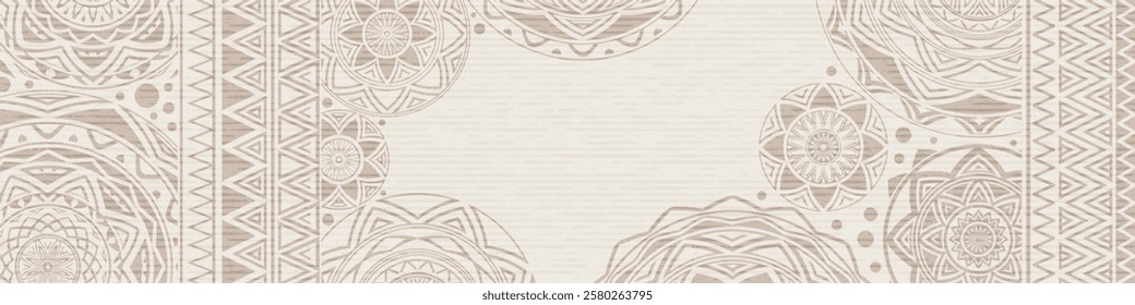 Ethnic background, geometric ornament, frame, seamless pattern, vector design