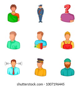 Ethnic background icons set. Cartoon set of 9 ethnic background vector icons for web isolated on white background