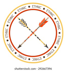 Ethnic background with indian arrows in native style.