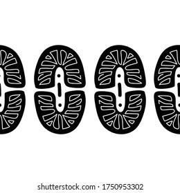 Ethnic background of large black and white elements. African ornament. Seamless pattern with large black and white patterns. Use it as a background for the design of a social network or magazine