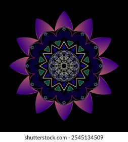 Projeto de mandala de fundo étnico e arte vetorial