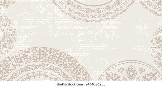 Ethnic background on the theme of Kazakh national ornament, frame, vector design