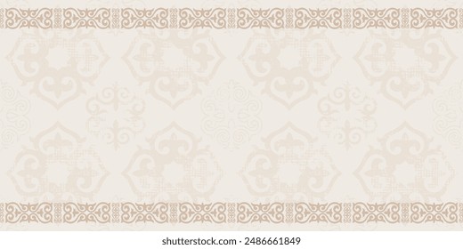 Ethnic background on the theme of Kazakh national ornament, frame, vector design