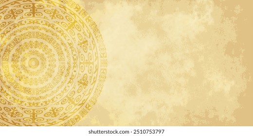 Ethnic background on the theme of Kazakh national ornament, frame, vector design