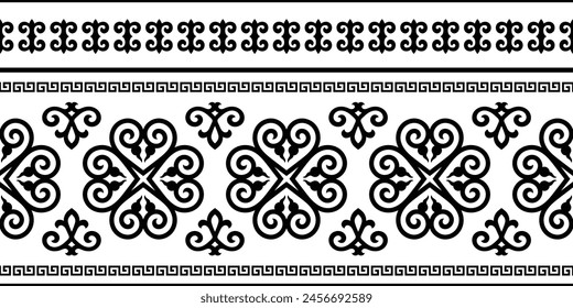 Ethnic background on the theme of Mongolian national ornament, seamless pattern, vector design