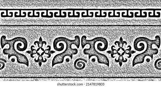 Ethnic background on the theme of Turkic art, vector design