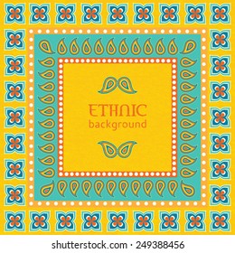 Ethnic background ornamental frame