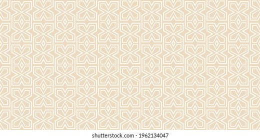 Ethnic background pattern with geometric ornament on beige background, wallpaper. Seamless pattern, texture. Vector graphics