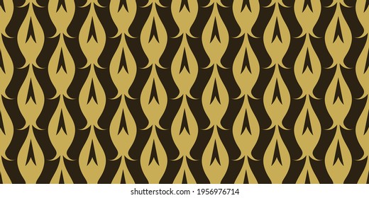 Ethnic background pattern with gold ornaments on black. Background image for your design. Seamless pattern, wallpaper texture. Vector image