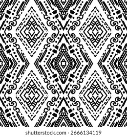 Ethnischer Hintergrund, nahtloses Muster, Stoff traditionell, Motiv-Ornament, Kat-Muster, nahtlose geometrische, doodles Linie, geometrische und Stamm-inspiriert, Freihand-Zeichnung Design, handgefertigte Textilien.