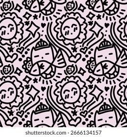 Fundo étnico, padrão sem emenda, tradicional tecido, ornamento de motivo, padrão ikat, geométrico sem emenda, linha de doodles, geométrico e tribal-inspirado, desenho à mão livre design, tecido artesanal.