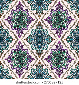 Ethnic background, seamless pattern, fabric traditional, motif ornament, ikat pattern, seamless geometric, doodles line, geometric and tribal-inspired, freehand drawing design, handmade pattern