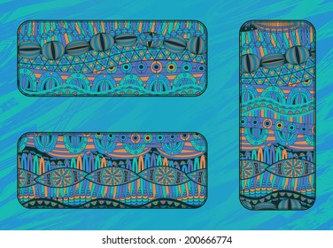 Ethnic background set. Abstract background. Bright colors    