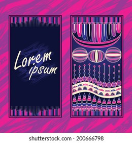 Ethnic background set. Abstract background in bright colors    