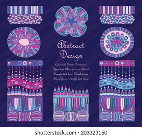 Ethnic background set. Background in bright colors. Abstract design    