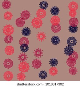 Ethnic Background with Simple Mandala Patterns. Orient Elements for Banner. Outline Mandalas In Turkish Style