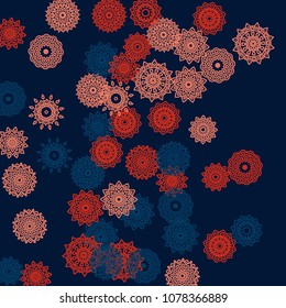 Ethnic Background with Simple Mandala Patterns. Orient Elements for Poster. Outline Mandalas In Moroccan Style