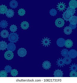 Ethnic Background with Simple Mandala Patterns. Orient Elements for Poster. Outline Ethnic Motives In Arabic Style