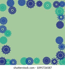 Ethnic Background with Simple Mandala Patterns. Orient Elements for Banner. Outline Mandalas In Arabic Style