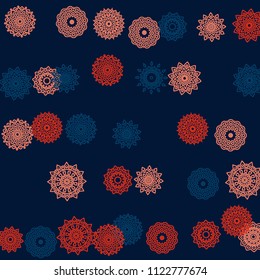 Ethnic Background with Simple Mandala Patterns. Round Motives for Banner. Outline Ethnic Motives In Moroccan Style