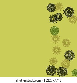 Ethnic Background with Simple Mandala Patterns. Orient Elements for Banner. Outline Lacy Patterns In Turkish Style