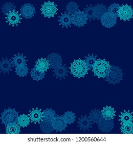 Ethnic Background with Simple Mandala Patterns. Orient Elements for Poster. Outline Lacy Patterns In Turkish Style