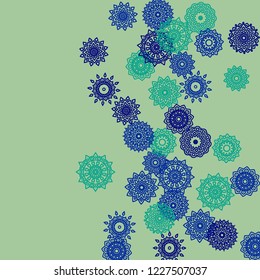 Ethnic Background with Simple Mandala Patterns. Round Motives for Poster. Outline Mandalas In Arabic Style