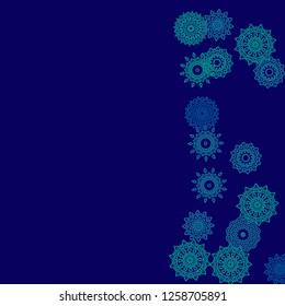 Ethnic Background with Simple Mandala Patterns. Orient Elements for Poster. Outline Mandalas In Moroccan Style