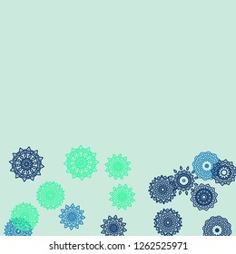 Ethnic Background with Simple Mandala Patterns. Orient Elements for Banner. Outline Mandalas In Turkish Style