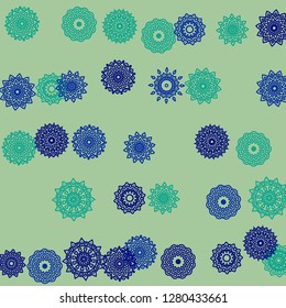 Ethnic Background with Simple Mandala Patterns. Orient Elements for Poster. Outline Lacy Patterns In Indian Style