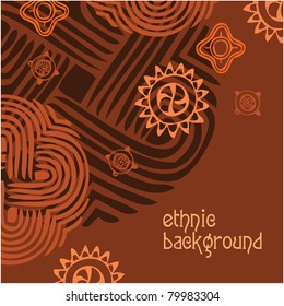 Ethnic background - the template. Vector frame.