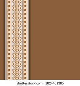 ethnic background with traditional motif texture design in brown color. Design for background, decor, decorative, invitation, greeting card, and etc