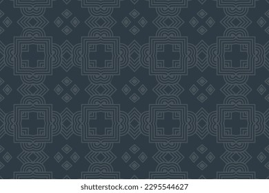 Ethnic background, trendy cover design. Geometric pattern. Ornaments of the East, Asia, India, Mexico, Aztecs. Template for banners, invitations, scrapbooking and fashion design. Vintage dark color.